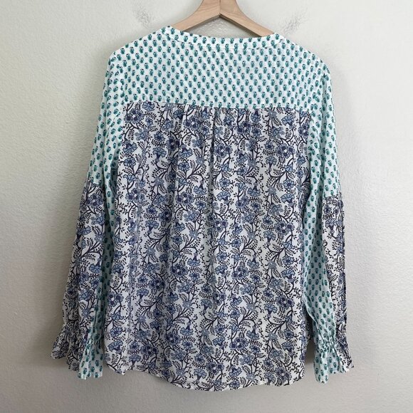 Sundance Womens Medium Cotton Floral Blouse Button Front Boho Long Sleeve Shirt - Picture 10 of 11